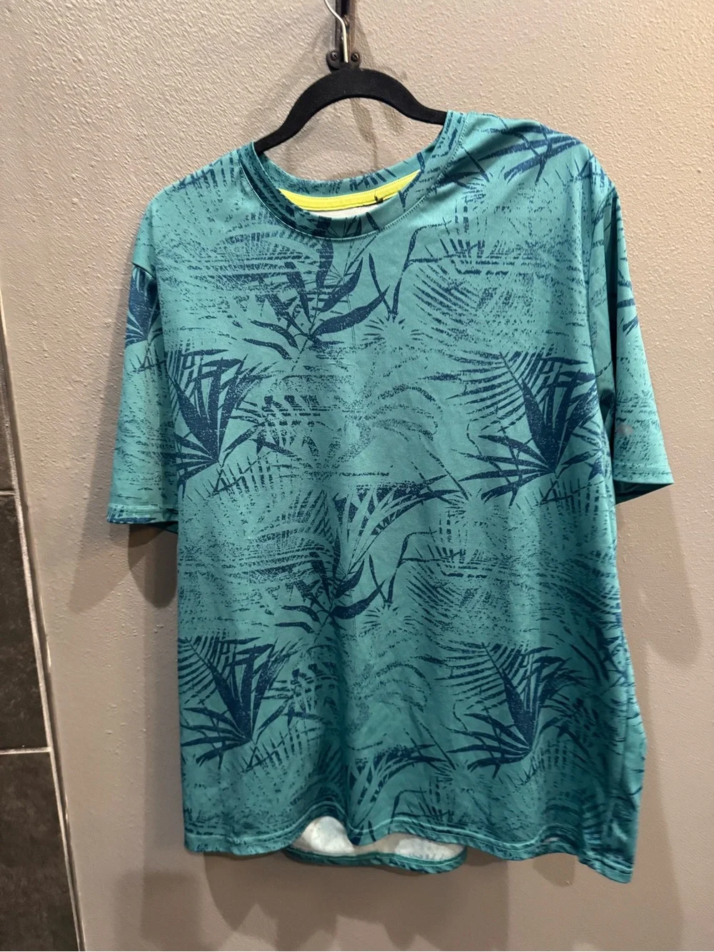 Kids Teal Tropical Print Matching Shirt & Shorts Set